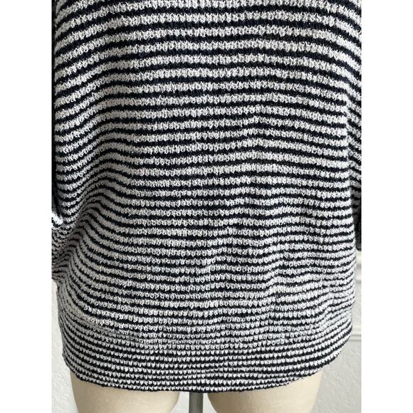 J. Crew Navy White Striped Short Sleeve Sweater Medium - Picture 6 of 8